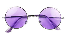 Load image into Gallery viewer, ShadyVEU Retro John Lennon Style Sunglasses Round Colorful Tint Groovy Hippie Wire Teashades (Purple Lens, 50)