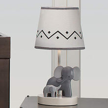 Load image into Gallery viewer, Lambs & Ivy Me & Mama White/Gray Elephant Nursery Lamp with Shade & Bulb