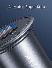 Load image into Gallery viewer, USB C Car Charger Super Mini AINOPE All Metal 36W Fast USB Car Charger PD&QC 3.0 Dual Port Car Adapter Compatible with iPhone 12/12 Pro/Max/Mini/iPhone 11/Pro/Max/XR/XS/Max/8, Galaxy S21/20/10-Silver