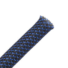 Load image into Gallery viewer, 100ft - 3/8 inch PET Expandable Braided Sleeving – Blackblue – Alex Tech braided cable sleeve