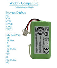 Load image into Gallery viewer, Replacement Battery Compatible with Ecovacs Deebot N79S, 500, N79, DN622 and Eufy RoboVac 11, 11S, 12, 15C, 25C, 30, 30C, 35C Robot Vacuum Cleaners, 2600mAh, 14.4v