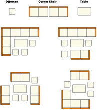 Load image into Gallery viewer, Wisteria Lane Patio Furniture Set,7 Piece Outdoor Dining Sectional Sofa Couch with Dining Table and Chair, All Weather Deck Wicker Conversation Set with Cushion, Grey