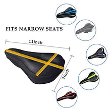 Load image into Gallery viewer, Karetto Bike Gel & Foam Seat Cover Excercise Bicycle Saddle Cover with Drawstring, Rain and Dust Resistant,Reflective Band Bandanas ,Soft Cover for Mountain, Road and Cruiser Bikes…