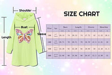 Load image into Gallery viewer, JESKIDS Hoodie Dress for Girls Sequin Butterfly Longs Sleeve Sweatshirts Outfits with Pockets Green 6-7 Years