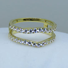 Load image into Gallery viewer, Dazzlingrock Collection 1.60 Carat (ctw) 10K Round White Cubic Zirconia Wedding Enhancer Double Ring, Yellow Gold, Size 8