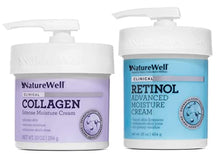 Load image into Gallery viewer, NatureWell Collagen + Retinol Bundle, Collagen Intense Moisturizer (10 Oz) + Retinol Advanced Moisturizer (16 Oz), Non-Greasy, Ultimate Hydration, For Face & Body