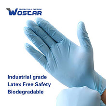 Load image into Gallery viewer, Wostar Nitrile Disposable Gloves 2.5 Mil Pack of 100, Latex Free Safety Working Gloves for Food Handle or Industrial Use