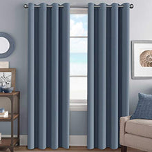 Load image into Gallery viewer, H.Versailtex Premium Blackout Thermal Insulated Room Darkening Curtains for Bedroom/Living Room - Grommet Top (Stone Blue,52 by 84 - Inch,Set of 2 Panels)
