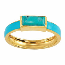 Load image into Gallery viewer, Silpada 'Building Blocks' Turquoise Ring in 18K Yellow Gold-Plated Sterling Silver, Size 7, Size 7