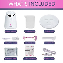 Load image into Gallery viewer, ELLIXI Automatic Face Mask Maker Machine Kit + FREE 40 Collagen Pills, DIY 5-min Fruit Beauty Facials at Home + Grade A Quality Real Rose Quartz Facial Roller (Step by Step Voice Prompts Version)