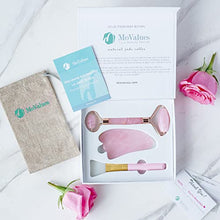 Load image into Gallery viewer, Original Jade Roller & Gua Sha Facial Tools, Jade Roller for Face - Face Roller, Natural Rose Quartz Roller - Face Massager, Facial Roller for Skin Care, Body, Eyes, Neck - Tones, Firms, Depuff