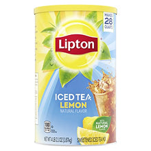 Load image into Gallery viewer, Lipton Powdered Mix Iced Tea Mix For a Refreshing Cool Beverage Lemon Black Tea Sweetened With Real Cane Sugar 28 qt