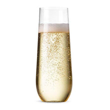 Load image into Gallery viewer, 48 Pack Stemless Plastic Champagne Flutes Disposable 9 Oz Clear Plastic Toasting Glasses Shatterproof Recyclable and BPA-Free