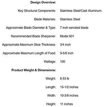 Load image into Gallery viewer, Chef'sChoice Electric Meat Slicer with Stainless Steel Blade Features Slice Thickness Control and Tilted Food Carriage Easy Clean, 7-Inch, Silver