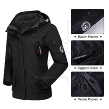 Load image into Gallery viewer, CAMEL CROWN Womens Waterproof Ski Jacket 3-in-1 Windbreaker Winter Coat Fleece Inner for Rain Snow Outdoor Hiking