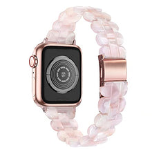 Load image into Gallery viewer, Secbolt Band Compatible with Apple Watch Band 38mm 40mm 41mm Women, Slim Resin Bracelet for iWatch Series 7/6/5/4/3/2/1/SE, Pinkish White