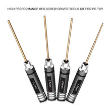 Load image into Gallery viewer, HRB 4pcs 1.5mm 2.0mm 2.5mm 3.0mm Hex Screw Driver Set Titanium Hexagon Screwdriver Wrench Tool Kit for Multi-Axis FPV Racing Drone RC Quadcopter Helicopter Car Models