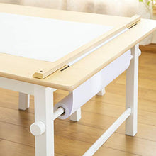 Load image into Gallery viewer, Guidecraft Arts and Crafts Center: Kids Activity Table and Drawing Desk with Stools, Storage Bins, Paper Roller and Paint Cups - Children's Wooden Learning Furniture