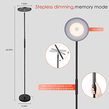 Load image into Gallery viewer, Floor Lamp, Floor lamps for living room, Sky LED Torchiere Smart Lamps, TECKIN Dimmable Standing lamp, Remote Control Via Smart Life, Lamps for Bedroom, Office (Compatible with Alexa Google Home)