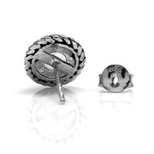 Load image into Gallery viewer, Silvershake 6mm Natural Round Shape Moonstone 925 Sterling Silver Rope Stud Earrings