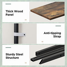 Load image into Gallery viewer, FURNINXS 5 Tier Bookshelf Tall Wood Bookcase Rustic Storage Shelves Organizer Standing Shelving Unit for Bedroom, Office, Kitchen, Living Room, 63 inch