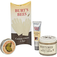 Load image into Gallery viewer, Burt’s Bees Valentine’s Gift Set, 3 Hand Repair Moisturizing Products for Men & Women - Almond Milk Cream, Lemon Butter Cuticle Cream, Shea Butter Cream, with Gloves