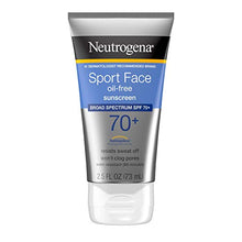 Load image into Gallery viewer, Neutrogena Sport Face Sunscreen, Oil-Free Sunscreen Lotion with Broad Spectrum UVA/UVB SPF 70+ Protection, Sweat-Resistant & Water-Resistant Active Sport Sunscreen, 2.5 fl. oz