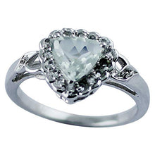 Load image into Gallery viewer, Carillon Stunning Green Amethyst Natural Gemstone Trillion Shape Wedding Ring 925 Sterling Silver (Yellow Gold Plated) Jewelry For Women for Men