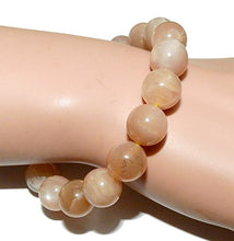 Load image into Gallery viewer, 12mm Peach Moonstone Bracelet 01 Psychic Yin Crown Chakra Spiritual Healing Crystal Energy (7.25)
