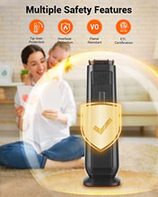 Load image into Gallery viewer, Aikoper Space Heater, 1500W Ceramic Tower Heater, Portable Electric Oscillating Heater with Adjustable Thermostat, ECO Mode, Remote Control, 8-Hrs Timer, Overheat & Tip-over Protection for Indoor Use