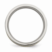 Load image into Gallery viewer, ICE CARATS Titanium 14k Yellow Inlay Flat 7mm Brushed Wedding Ring Band Size 10.50 Precious Metal Fine Jewelry for Women Gifts for Her