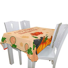 Load image into Gallery viewer, ALAZA Harvest Festival Happy Thanksgiving Day Thanksgiving Tablecloth,Washable Tablecloth,60 x 90 Inch Oblong/Rectangle Tablecloth for Family Dinner,Indoor or Outdoor Parties Etc