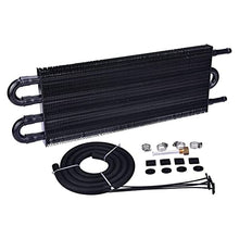 Load image into Gallery viewer, EVIL ENERGY 5/16" Transmission Oil Cooler, 4 Pass Tube and Fin Cooler Kit Universal Aluminium Black
