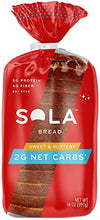 Load image into Gallery viewer, Sola Low Carb Sweet & Buttery Variety Pack, 1 Sweet & Buttery Bread, 1 Golden Wheat Hot Dog Buns, 1 Golden Wheat Hamburger Buns, (Pack of 3)