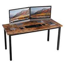 Load image into Gallery viewer, IRONCK Computer Desk, 55" Office Desk with 0.7" Thicker Tabletop, 1.6" Sturdy Metal Frame, Simple Study Writing Table, Industrial Style Gaming Desk Table for Home Office Vintage Brown