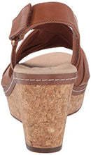 Load image into Gallery viewer, Clarks Women's Annadel Rayna Wedge Sandal, Dark Tan Leather, 10