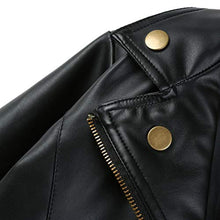 Load image into Gallery viewer, CM C&M WODRO Toddler Boys Girls Motorcycle Faux Leather Jackets Coat Winter Outwear for 1-6Y (Black, 12-18M)