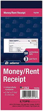 Load image into Gallery viewer, Adams Money/Rent Receipt Book, Carbonless, 3-Part, 2-3/4 x 7-3/16 Inches, 50 Sets per Book, Pack Of 6