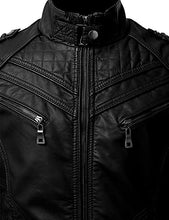 Load image into Gallery viewer, Men's Black Genuine Lambskin Leather Biker Jacket VINTAGE REAL MOTORCYCLE JACKETS FOR MEN (XX-LARGE)