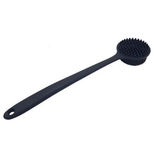 Load image into Gallery viewer, DNC Back Scrubber for Shower Soft Silicone Bath Body Brush with Long Handle (Black)