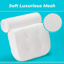 Load image into Gallery viewer, Bath Pillow (Premium Quality), Luxury Bathtub Pillow Rest (Powerful Suction Cups), Bath Pillows for Tub Neck and Back Support, Spa Pillow for Bathtub (Breathable 3D Mesh), Hot Tub Pillow (Head)