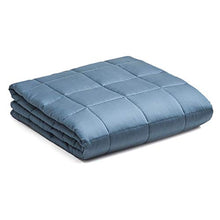 Load image into Gallery viewer, YnM Bamboo Weighted Blanket — 100% Natural Bamboo Viscose Oeko-Tex Certified Material with Premium Glass Beads (Blue Grey, 48''x72'' 15lbs), Suit for One Person(~140lb) Use on Twin/Full Bed