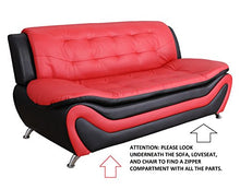 Load image into Gallery viewer, Beverly Fine Furniture 3 Piece Aldo Modern Sofa Set, Black/White