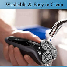 Load image into Gallery viewer, SH90 Replacement Heads for Philips Norelco 9000 Series Shaver, S9300,S9700,S8950,SW9700,SW6700,9000 Shaver Replacement Blades Sh90/70 Electric Razor Blades Replace for Men,6 Pack & 2 Brush