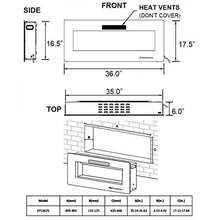 Load image into Gallery viewer, Tangkula 36" Recessed Electric Fireplace, in-Wall & Wall Mounted Electric Heater, Remote Control, Touch Screen, Adjustable Flame Color, Speed and Brightness, 750 W - 1500 W (36")