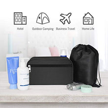 Load image into Gallery viewer, Toiletry Bag for Men - Portable Hanging Dopp Kit, Polyester Travel Organizer with 4 Sizes Shoes Bags for Toiletries Accessories, Black