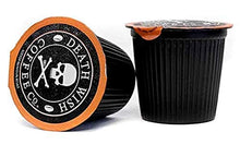 Load image into Gallery viewer, Death Wish Coffee Single Serve Pods - Extra Kick of Caffeine - Dark Roast Coffee Pods - Made with USDA Certified Organic, Fair Trade, Arabica and Robusta Beans (50 Count) - Packaging May Vary