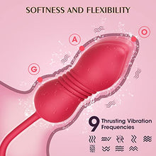 Load image into Gallery viewer, Rose Toy Vibrator for Woman - 3 in 1 Clitoral Stimulator Tongue Licking Thrusting G Spot Dildo Vibrator with 9 Modes, Rose Adult Sex Toys Games, Clit Nipple Licker for Women Man Couple