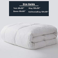 Load image into Gallery viewer, Ubauba All-Season Queen Down Comforter 100% Cotton Quilted Feather Comforter with Corner Tabs. Lightweight Goose Down Duvet Insert White Cotton Comforter - Queen/Full 90x90