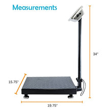 Load image into Gallery viewer, Houseables Industrial Platform Scale 600 LB x .05, 19.5" x 15.75", Digital, Bench, Large for Luggage, Shipping, Package Computing, Postal